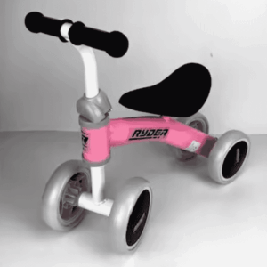 Bicicleta sin pedales My first Ryder de 4 ruedas Rosa. Correpasillos ligero y resistente. Con sillín acolchados. Correpasillos muy resistente. A partir de 18 meses. Usable y bonito. Calidad a buen precio.