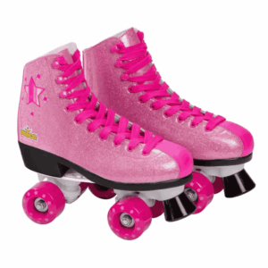 Patines de bota Roller con cordones Purple "Shak", patines de 4 ruedas, Color Rosa purpurina, Talla 39 Para principiantes. Calidad al mejor precio. De acuerdo a la normativa CE. +5 años