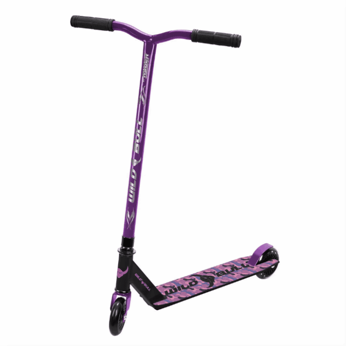 Patinete infantil 2 Ruedas Ryder Wild Bull camuflaje morado. Scooter Plegable, con puños ergonómicos y base antideslizante. Ligero y veloz. Seguridad según normativa CE. +5 años Patinete infantil 2 Ruedas Ryder Wild Bull camuflaje morado. Scooter Plegable, con puños ergonómicos y base antideslizante. Ligero y veloz. Seguridad según normativa CE. +5 años