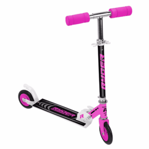 Patinete infantil de 2 Ruedas Ryder, de color Fucsia. Scooter Plegable, con puños ergonómicos y base antideslizante. Ligero y veloz. Calidad al mejor precio. Seguridad según normativa CE. +3 años
