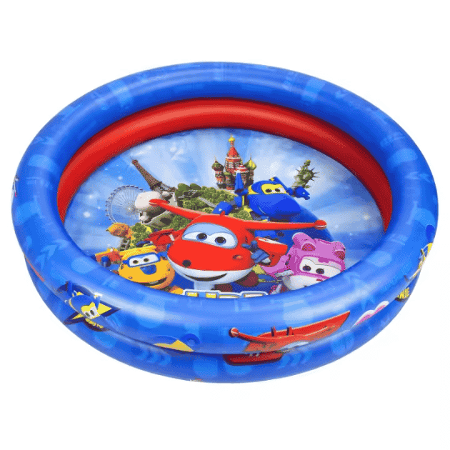Piscina hinchable de 90 cm, con diseños exclusivos de Super Wings, color azul Piscina hinchable de 90 cm, con diseños exclusivos de Super Wings, color azul