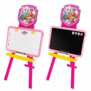 Pizarra infantil de 3 patas, de plástico, doble cara, con diseño exclusivo Skye&Everest Una cara para pintar con rotulador y la otra con tiza. Repisa para accesorios .Calidad al mejor precio. De acuerdo a la normativa CE. +3 año