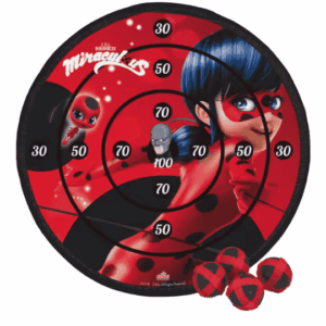 Diana infantil de velcro, con diseños exclusivos de Ladybug Tablero de dardos de tela para niños y niñas. Con 4 bolas adhesivas. Calidad al mejor precio. De acuerdo a la normativa CE. +3 años