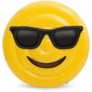 Emoji - Colchoneta Hinchable, en forma de Cara con Gafas