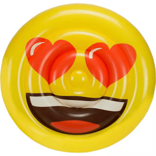 Emoji - Colchoneta Hinchable, en forma de Cara de Corazones Emoji - Colchoneta Hinchable, en forma de Cara de Corazones
