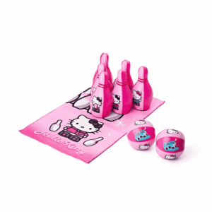 Juego de Bolos Soft Hello Kitty. Bolos blanditos con dos pelotas y un tapete. + REGALO DIANA VELCRO Perfectos para el desarrollo de la psicomotricidad infantil. Divertidos y seguros. Calidad a buen precio. De acuerdo a la normativa CE. +3 años
